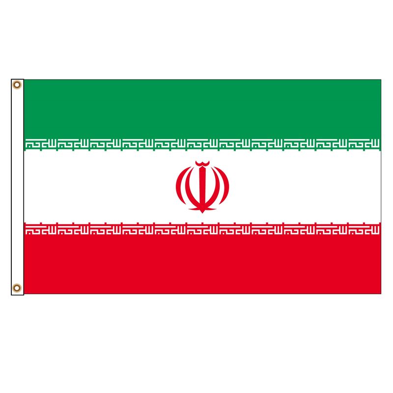 Iran Knit Polyester 110g Asian Countries Flags CMYK Printing 3x5ft