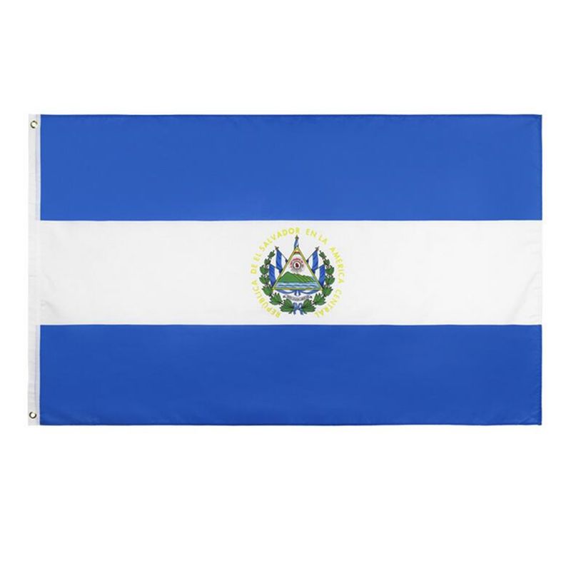 El Salvador 100D Polyester North Custom Country Flag 90g 3x5ft